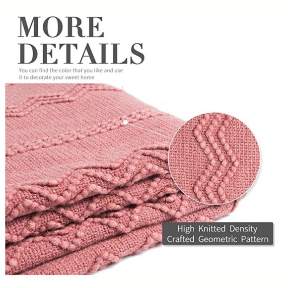 Textured Knit Throw Blanket - Picture 2 of 3